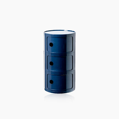 Round End Table with Storage and Shelf