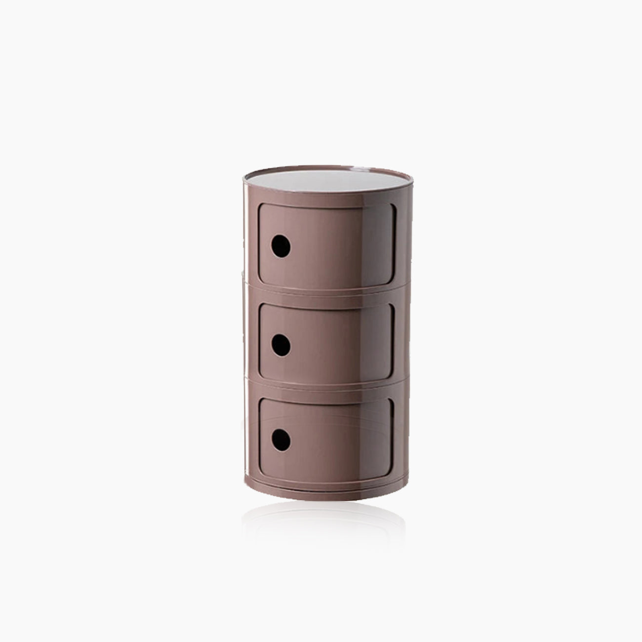 Round End Table with Storage and Shelf
