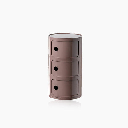 Round End Table with Storage and Shelf