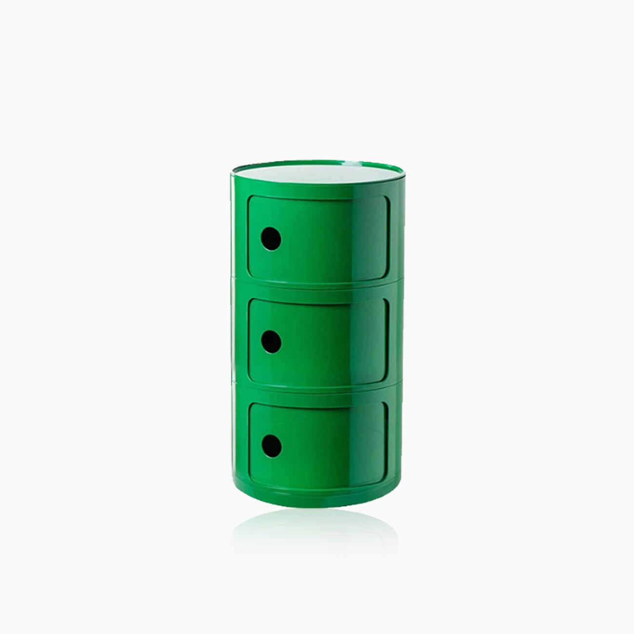 Round End Table with Storage and Shelf