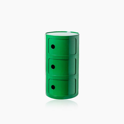 Round End Table with Storage and Shelf