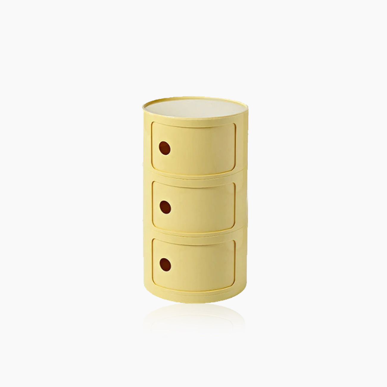 Round End Table with Storage and Shelf