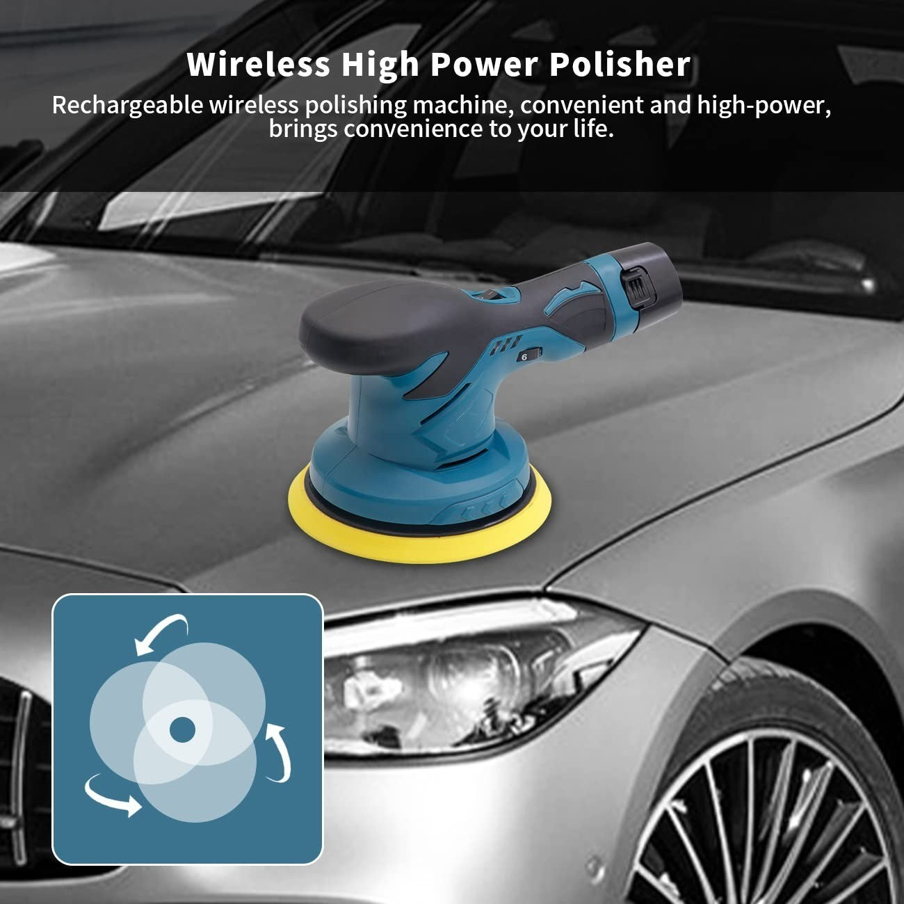 Cordless Car Buffer Polisher – Portable Car Polishing Machine for Scratch Removal & Shine Restoration