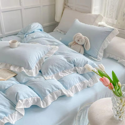 Rustic Chic Ruffled Bedding Set 4 Piece - Halri
