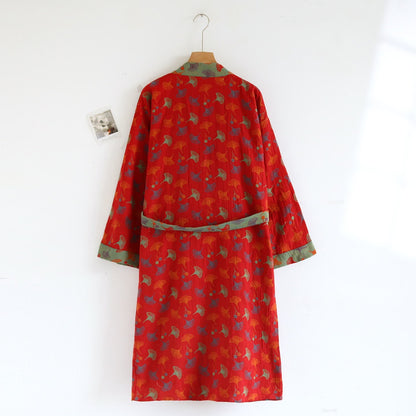 Cozy Floral Bath Robe, Lightweight and Absorbent