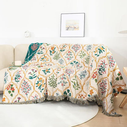 Soft Plush Throw Blanket with Floral Design