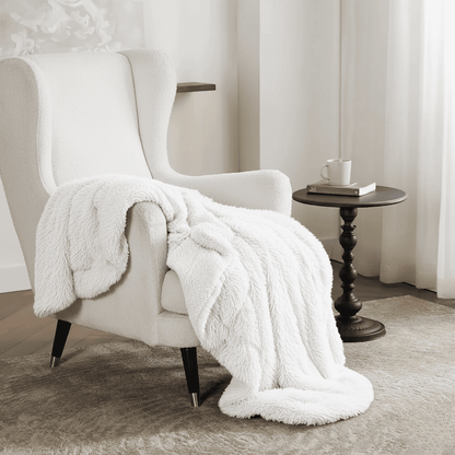 Cozy Faux Fur Throw Blanket – Silky Soft Fleece, Elegant Drape, Standard Size for Ultimate Comfort and Warmth 1