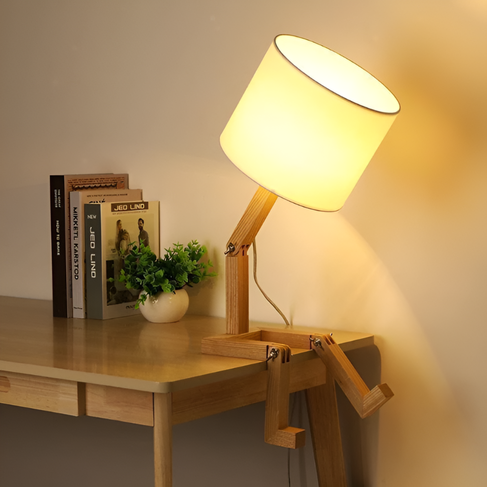 Stylish Wooden Desk Lamp - Adjustable Modern Table Light - Halri