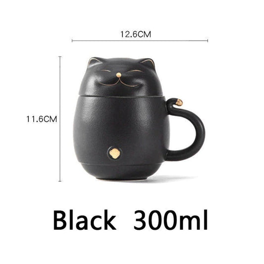 Adorable Kitty Ceramic Tea Cup with Infuser - Halri