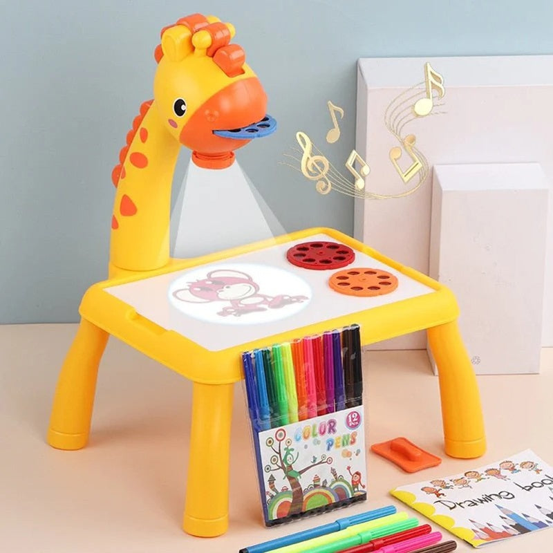 Deer Projection Drawing Board, Includes 12 Doodle Pens & Drawing Book, Erasable, Safe for Kids Ages 3+