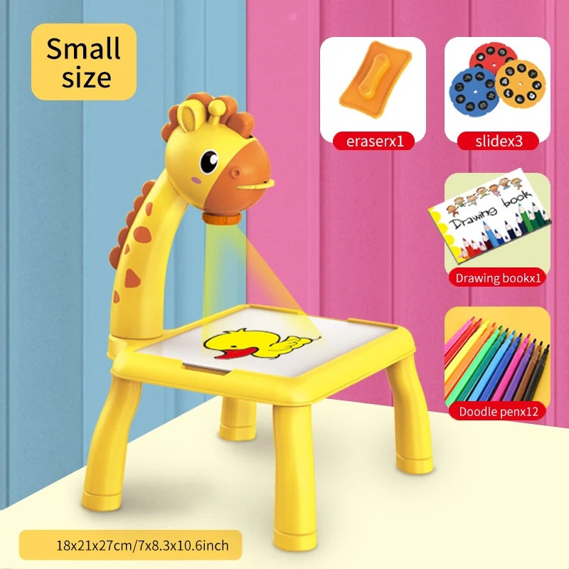 Deer Projection Drawing Board, Includes 12 Doodle Pens & Drawing Book, Erasable, Safe for Kids Ages 3+