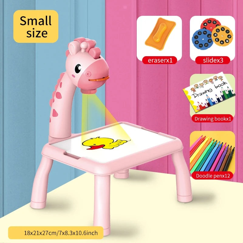 Deer Projection Drawing Board, Includes 12 Doodle Pens & Drawing Book, Erasable, Safe for Kids Ages 3+