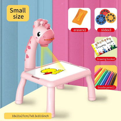 Deer Projection Drawing Board, Includes 12 Doodle Pens & Drawing Book, Erasable, Safe for Kids Ages 3+
