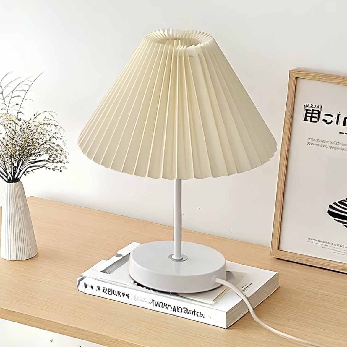 Dimmable Fabric Table Lamp with Iron Base – Elegant Bedside Lamp for Home and Office, Versatile Lighting for Tables and Desks 6