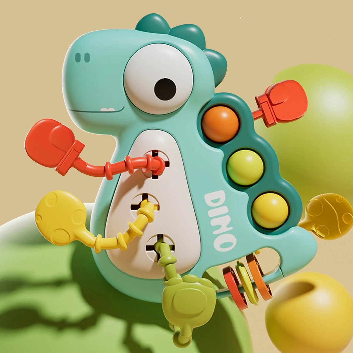 Colorful Interactive Baby Toy with Pull Strings and Textures - Halri