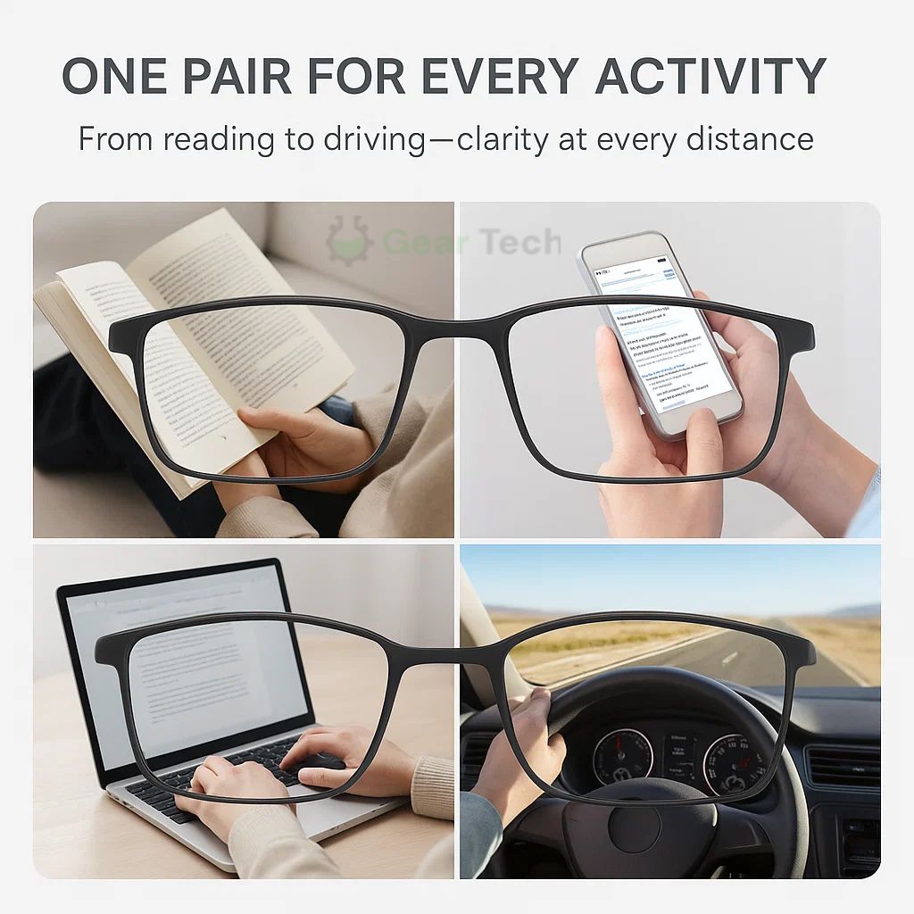 Anti Glare Progressive Eyeglasses with Comfort Fit