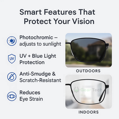Anti Glare Progressive Eyeglasses with Comfort Fit