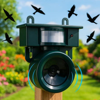 Automatic Solar Powered Bird Scarer Outdoor Repellent - Halri