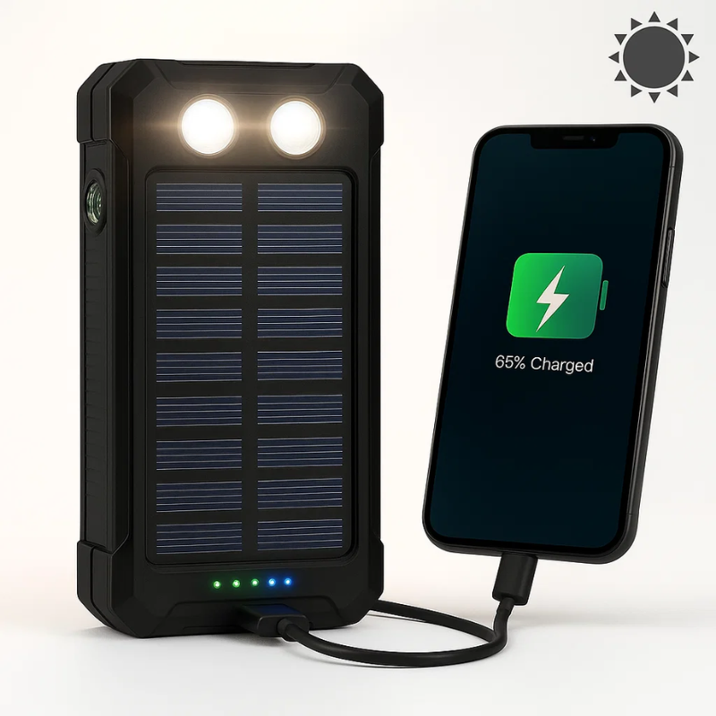 Portable Solar Charger Fast Dual USB Power Bank