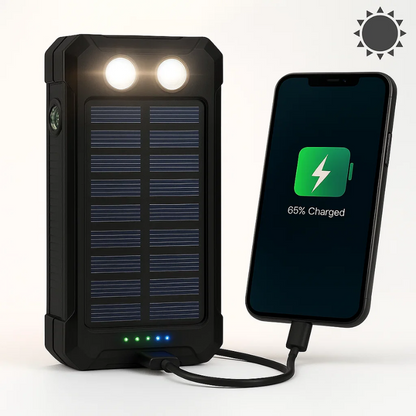 Portable Solar Charger Fast Dual USB Power Bank