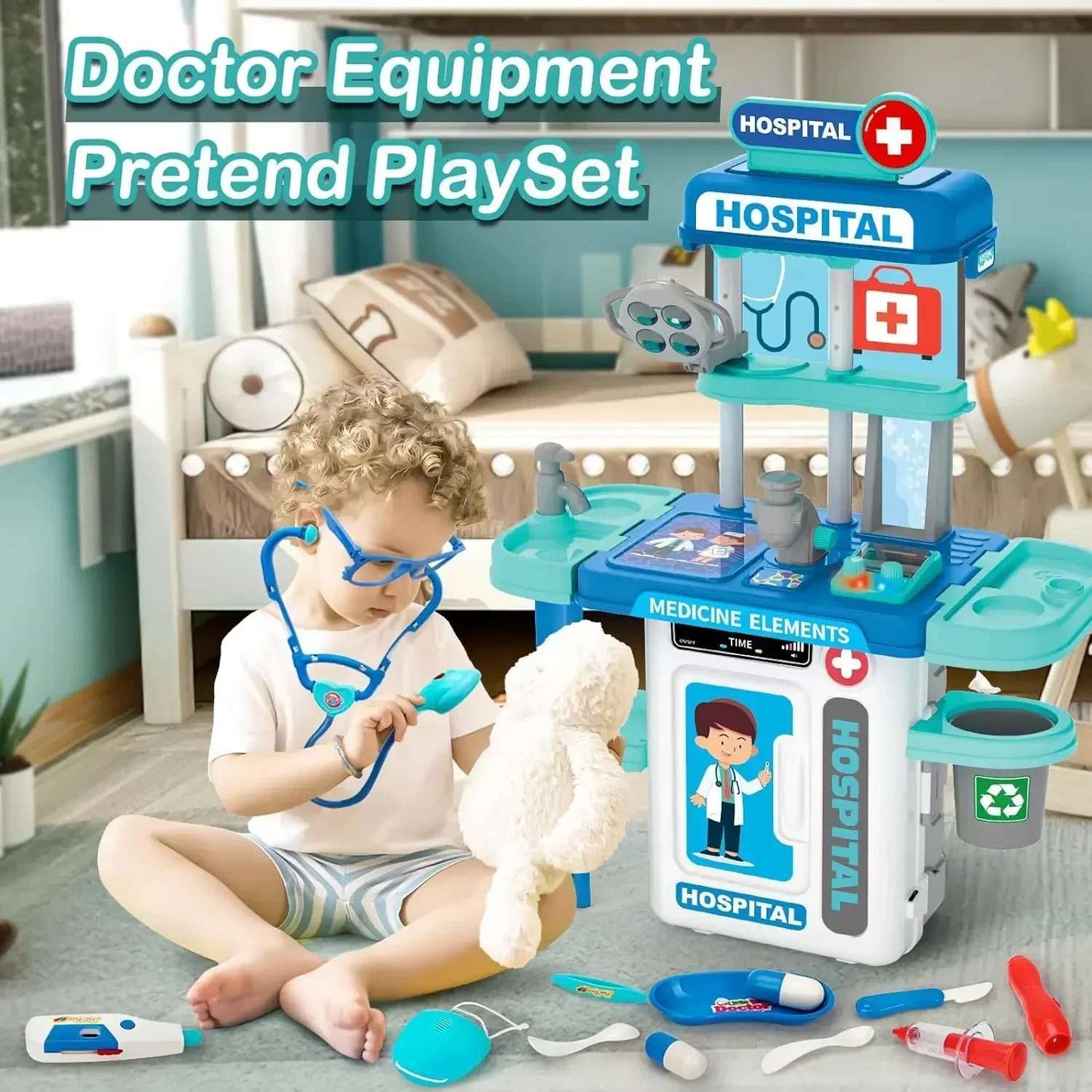 Doctor Playset – Pretend Medical Station with Lights and Realistic Features for Ages 3+