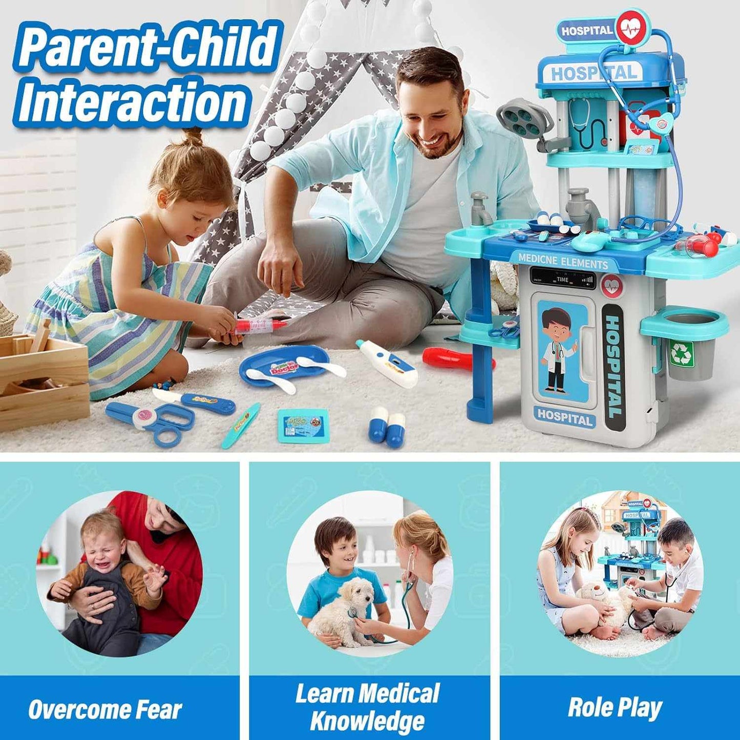Doctor Playset – Pretend Medical Station with Lights and Realistic Features for Ages 3+