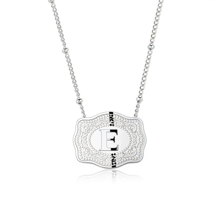 Pretty Initial Letter Pendant Necklace Buckle