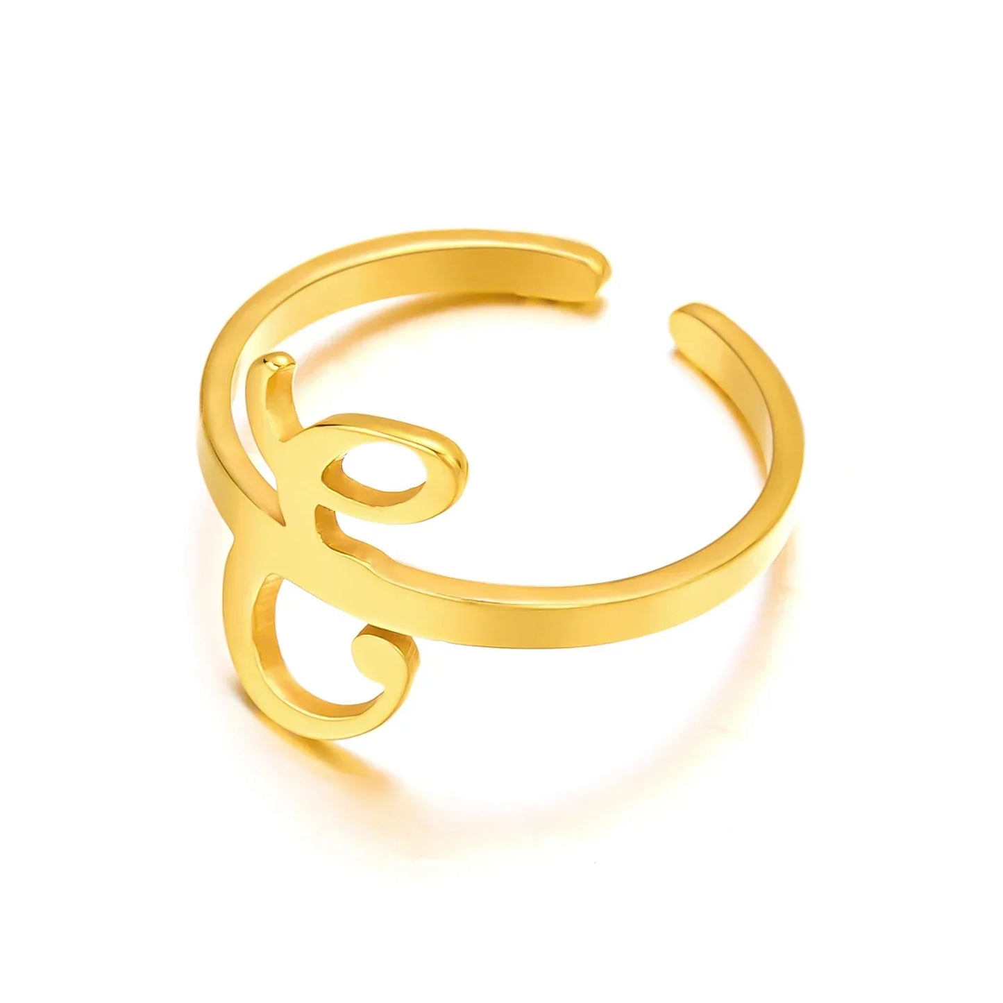 Personalized Script Monogram Initial Ring