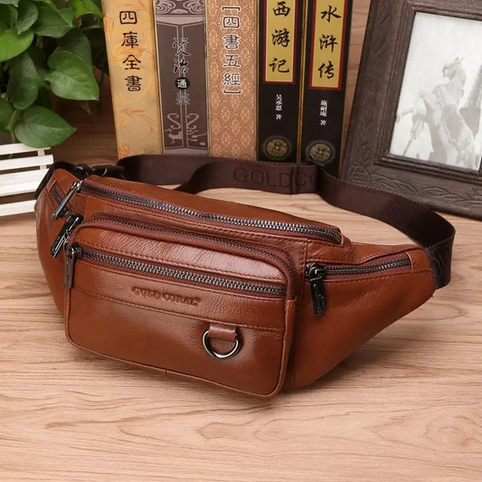 Authentic Leather Waist Pack for Men - Large Crossbody Bag - Halri