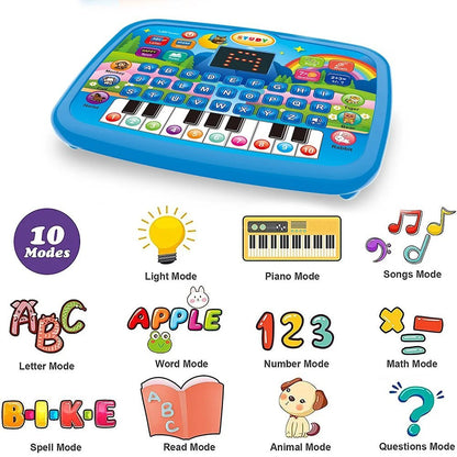 Educational Learning Tablet Toy with Sound Effects and LED Screen Safe for Ages 3+