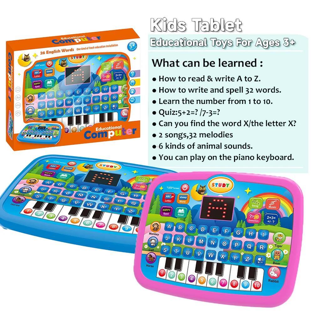 Educational Learning Tablet Toy with Sound Effects and LED Screen Safe for Ages 3+