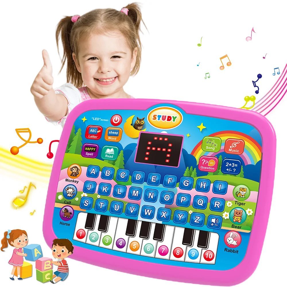 Educational Learning Tablet Toy with Sound Effects and LED Screen Safe for Ages 3+