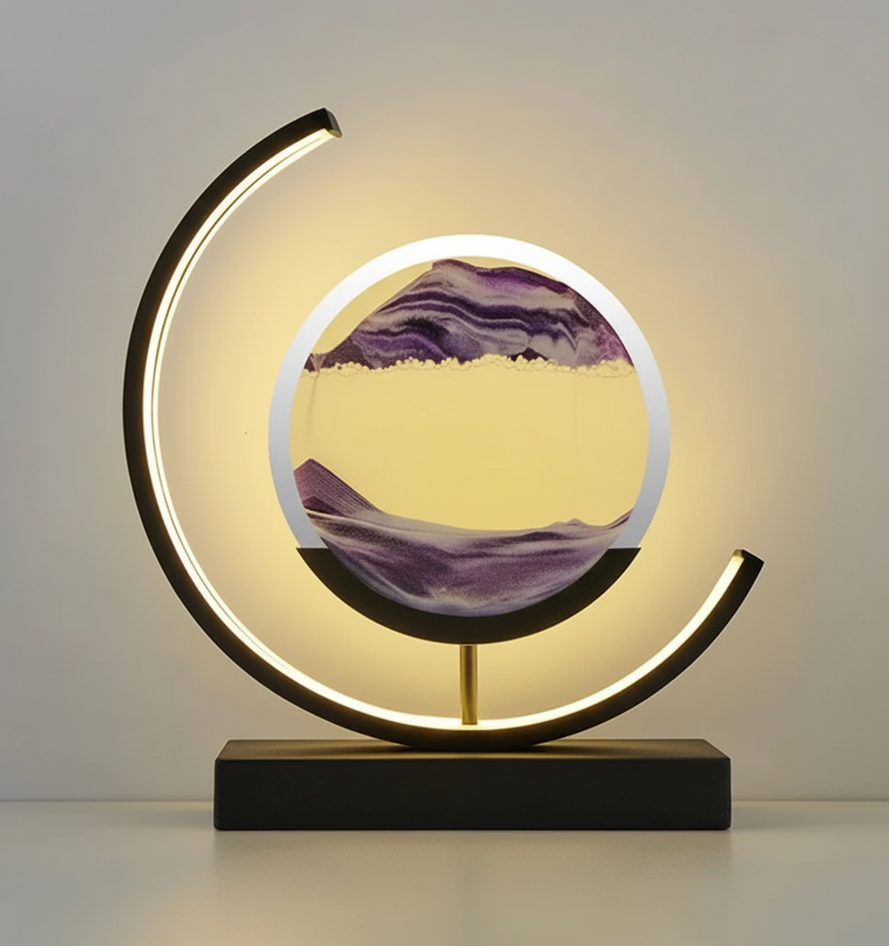 Calming Glass Table Lamp with Soft Warm Glow - Halri