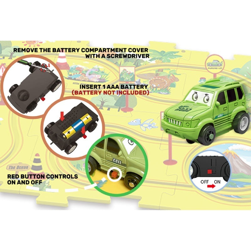 Electric Track Car Puzzle Toy with Creative Assembly, Made of Safe Plastic, Safe for Ages 3+