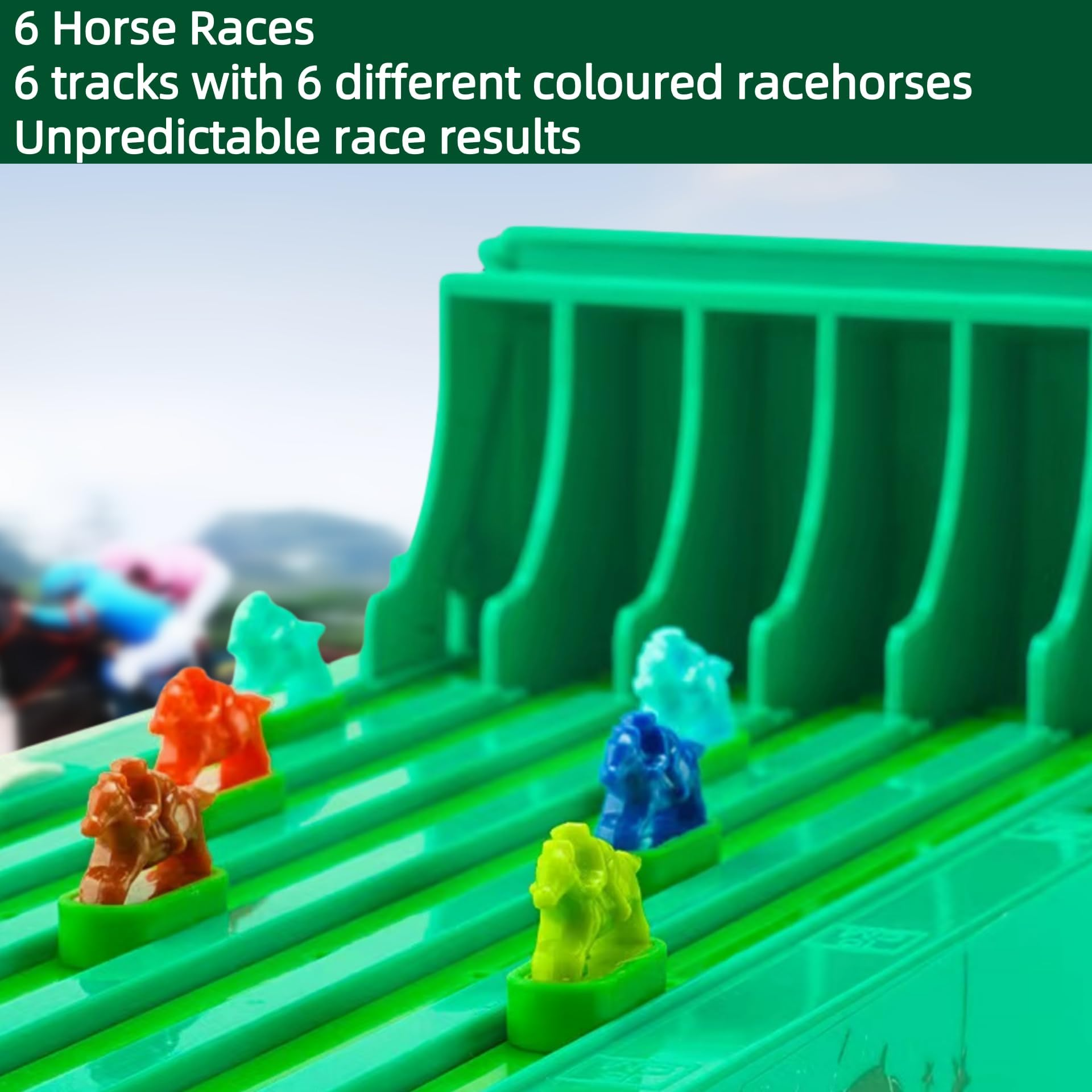 Electronic Horse Race Board Game with 6 Horses, Battery Powered Machine, Safe for Ages 3+