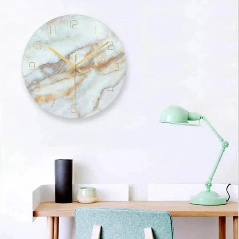 Classic White Wall Clock with Golden Accents - Halri