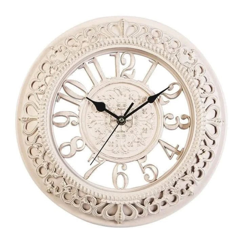 Classic Round Wall Clock with Ornate Metal Frame - Halri