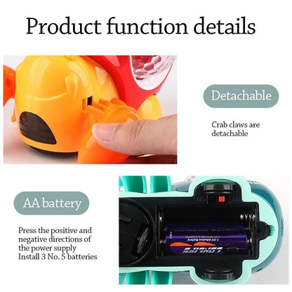 Escape Crawling Crab with Obstacles Sensors, Led Lights, Music, Safe for Ages 3+