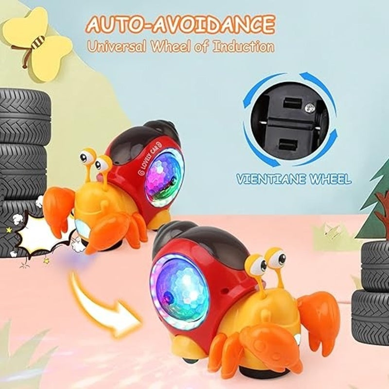 Escape Crawling Crab with Obstacles Sensors, Led Lights, Music, Safe for Ages 3+