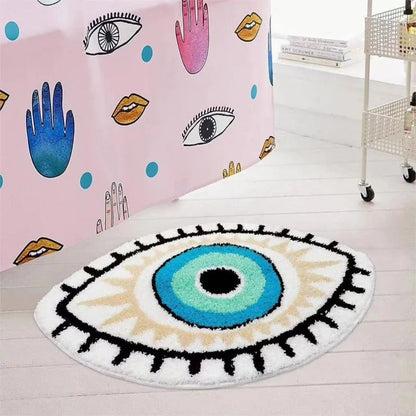 Evil Eye Rug – Plush Water-Absorbent Design with Non-Slip Bottom for Entryways and Living Spaces 5