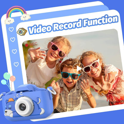 Exciting Camera for Inquisitive Children With Selfie, 32GB Storage, Display Screen, Fun Cartoon Design for Ages 3+