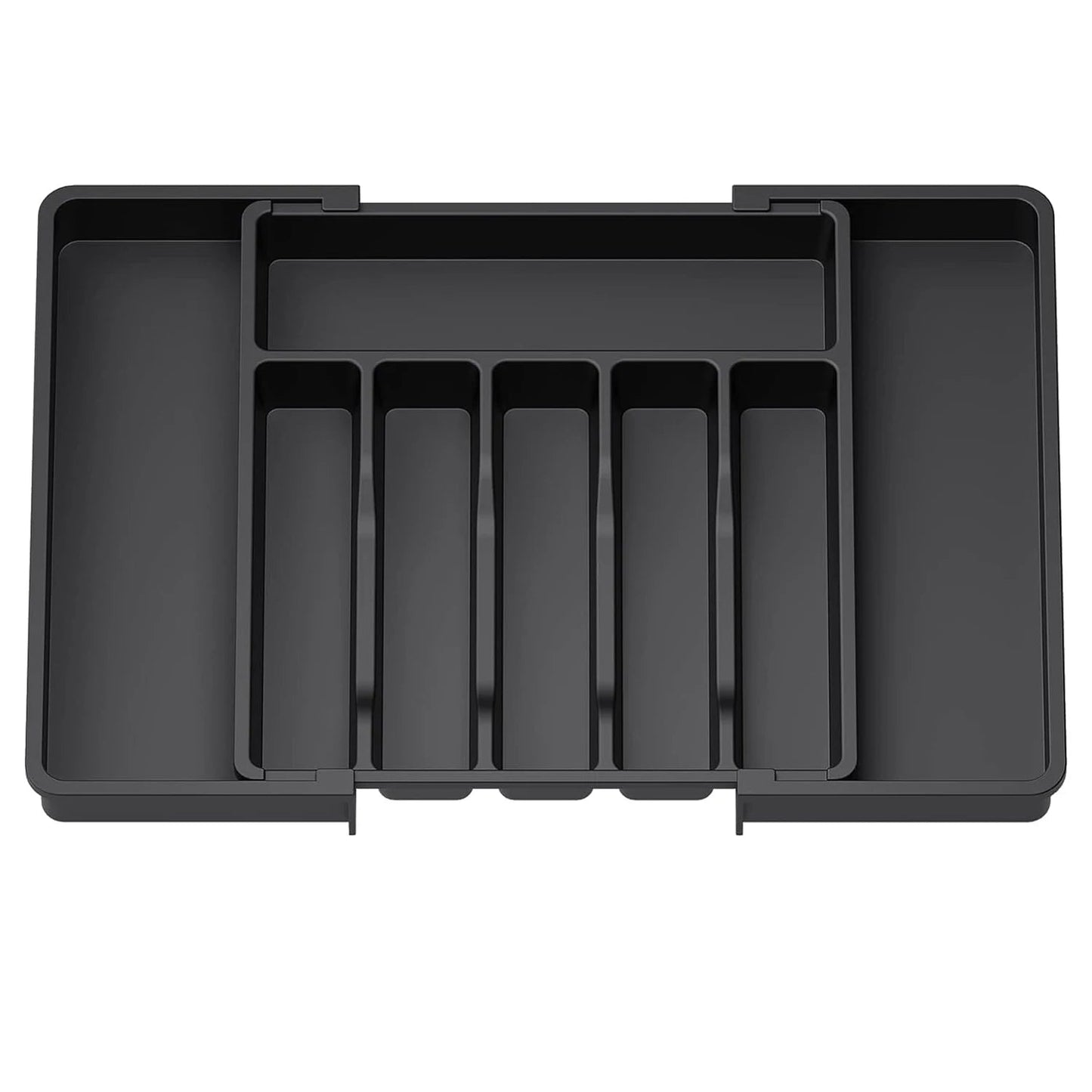 Expandable Flatware Drawer Organizer Tray with Adjustable Dividers for Silverware 0