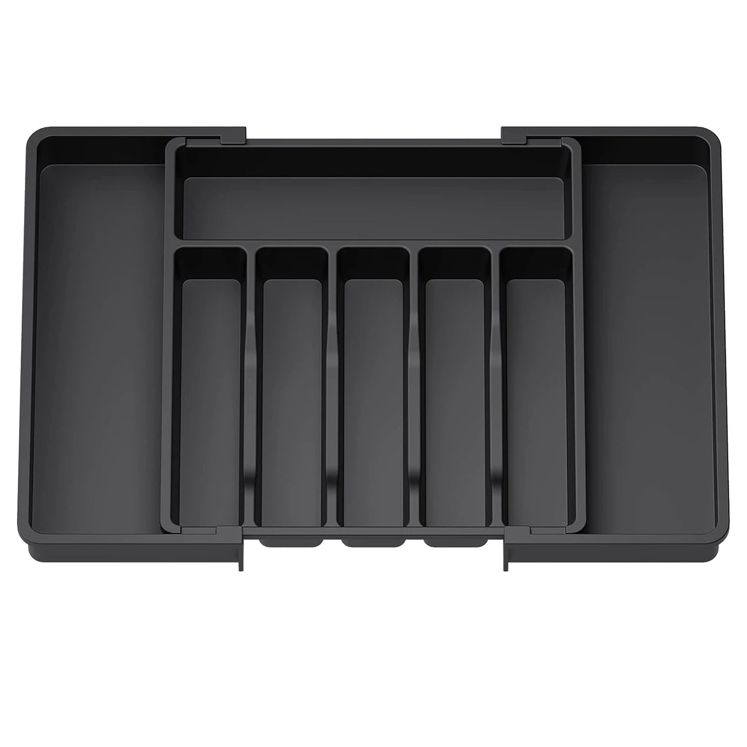 Expandable Flatware Drawer Organizer Tray with Adjustable Dividers for Silverware 0