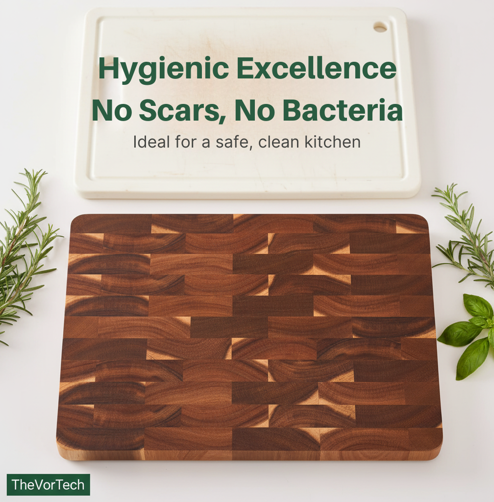 Durable Wood Cutting Board with Easy Grip Handles