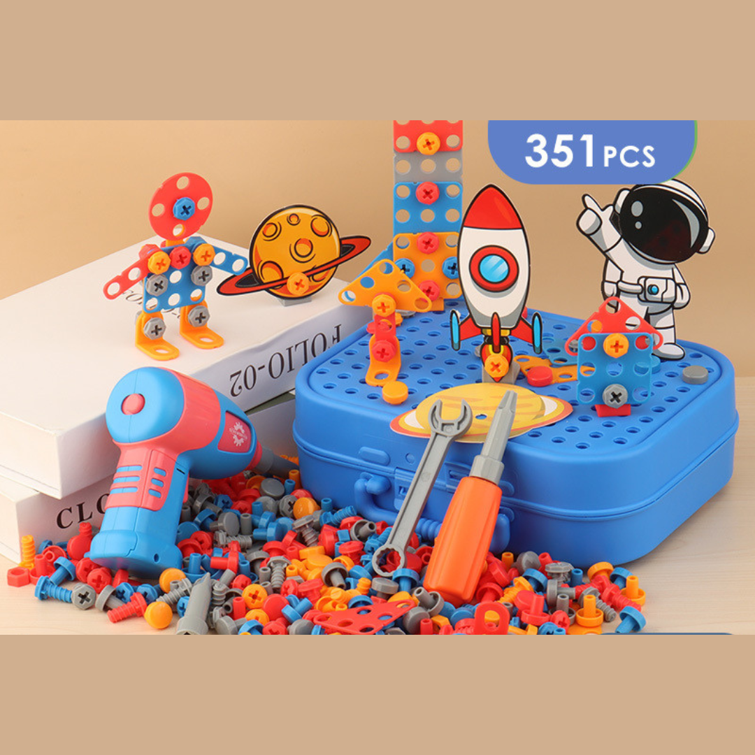 Colorful Kids 3D Toolbox Set