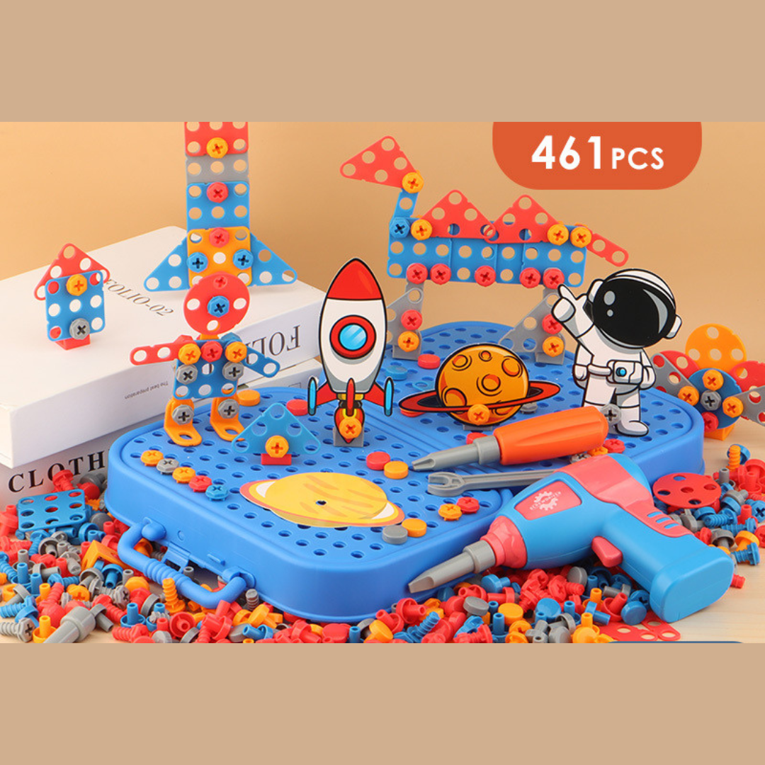 Colorful Kids 3D Toolbox Set