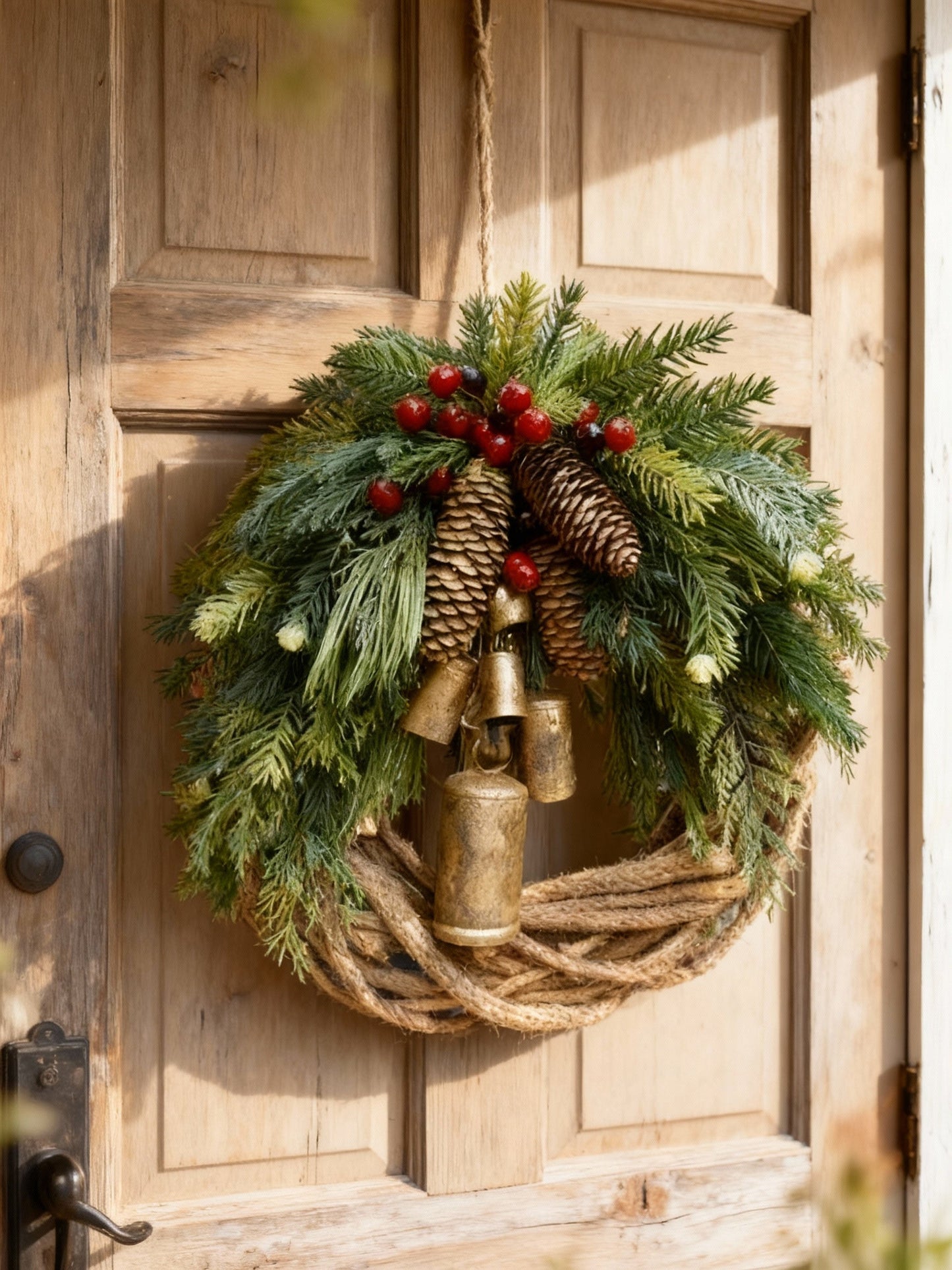 Rustic Christmas Front Door Wreath - Halri