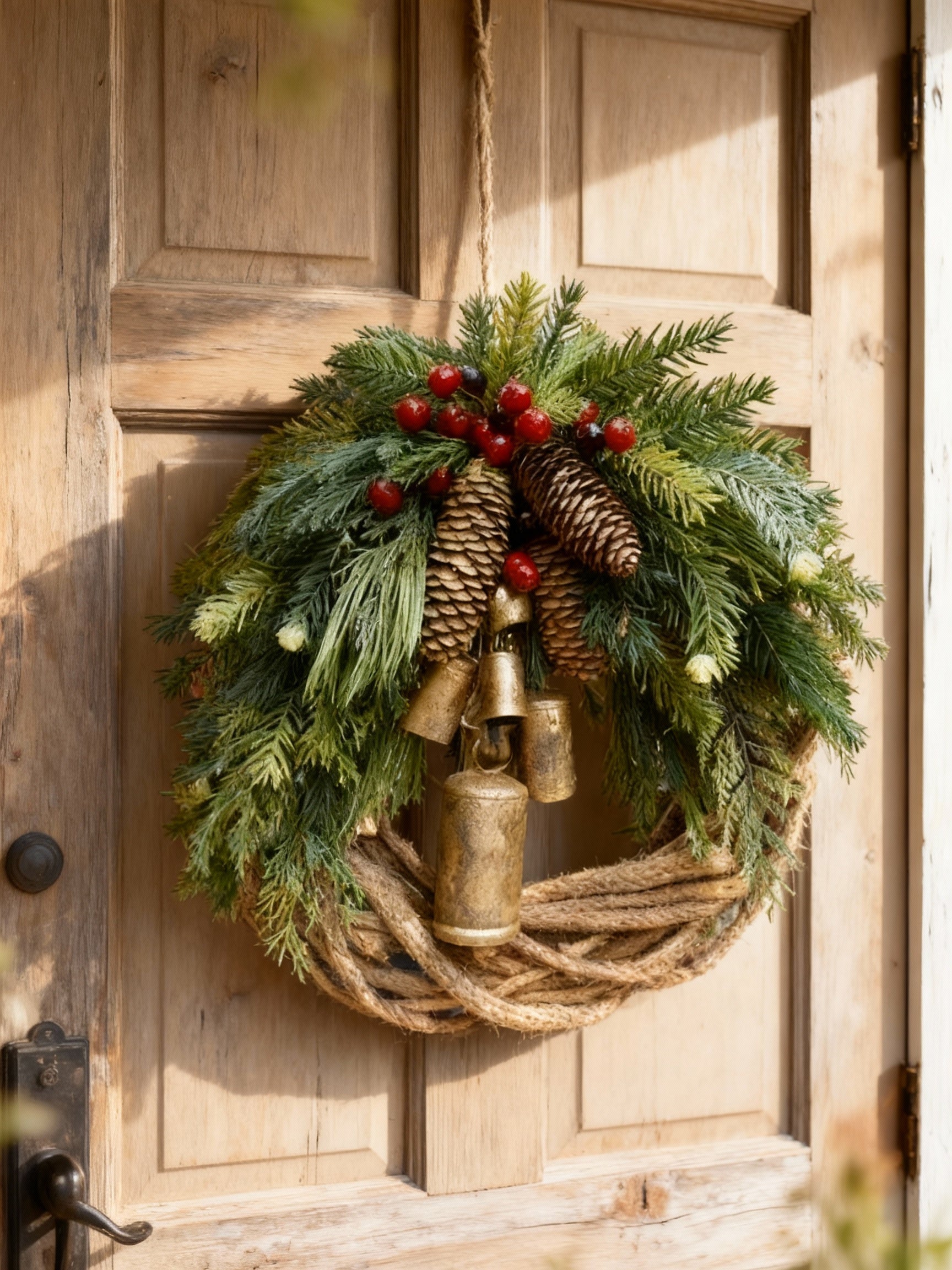 Rustic Christmas Front Door Wreath - Halri