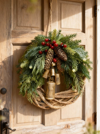 Rustic Christmas Front Door Wreath - Halri