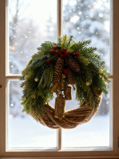 Rustic Christmas Front Door Wreath